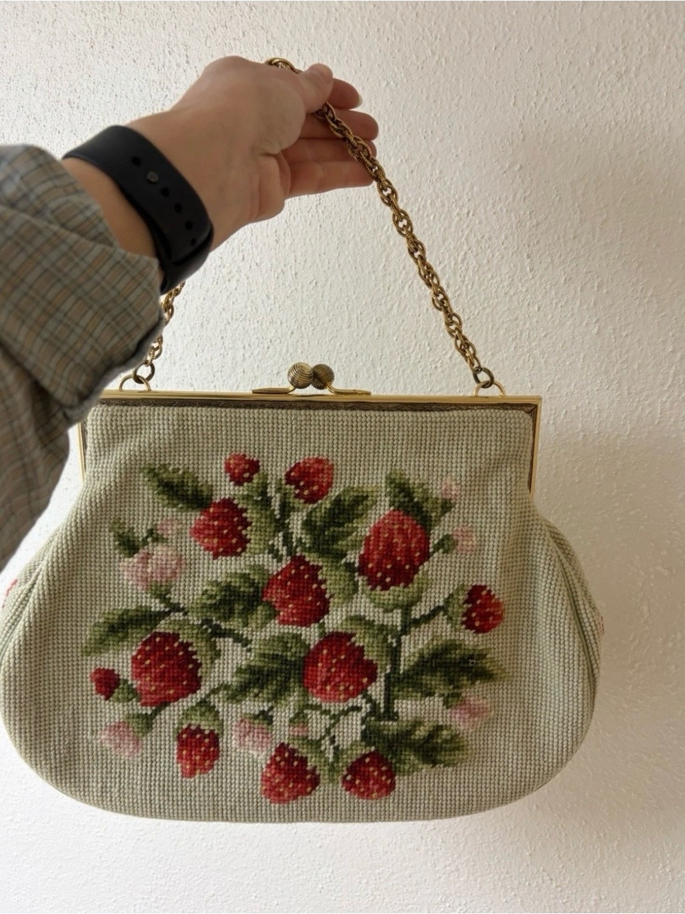 1960s Complete Vintage
Needlepoint Strawberry Bag SET | Mint MCM 🍓🧚‍♀️🍄 - Picture 12 of 12